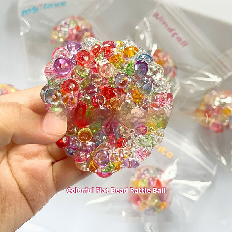 DIY Rainbow Bead Ball Rattle Ball Filling Set A Squeeze Toy For Stress Relief