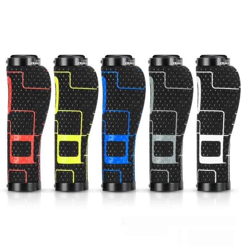 Lockable Ultra-fine Skin-friendly Leather-like Flat Silicone Bicycle Handlebar Grips