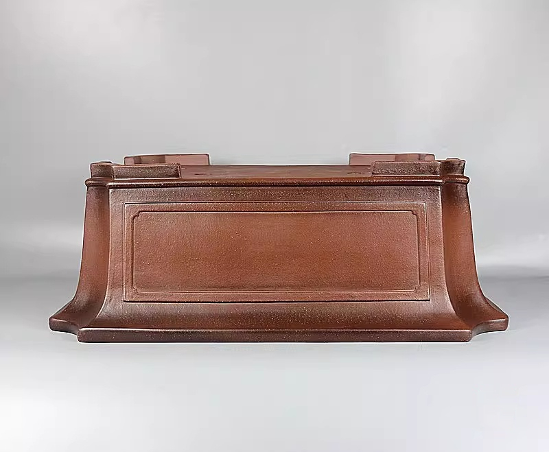 Handmade Antique-style Rectangular Purple Clay Bonsai Pot