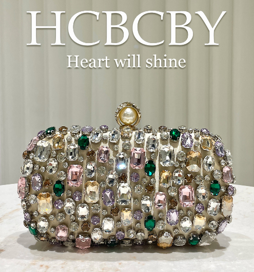 Womens Luxurious Gold-colored Clutch With Dazzling Rhinestone Accents