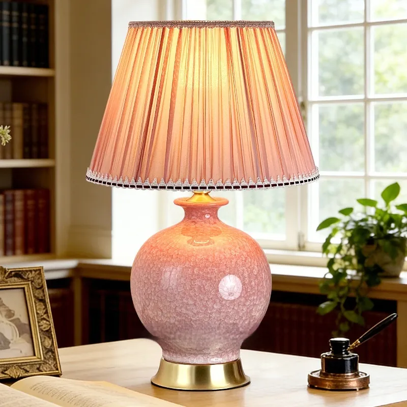 All Copper Camphor Ceramic Table Lamp