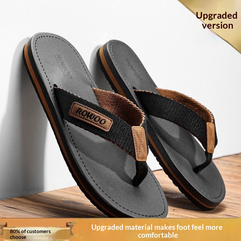 Mens Stylish Non-slip Fabric-strapped Beach Sandals For Outdoor Wear