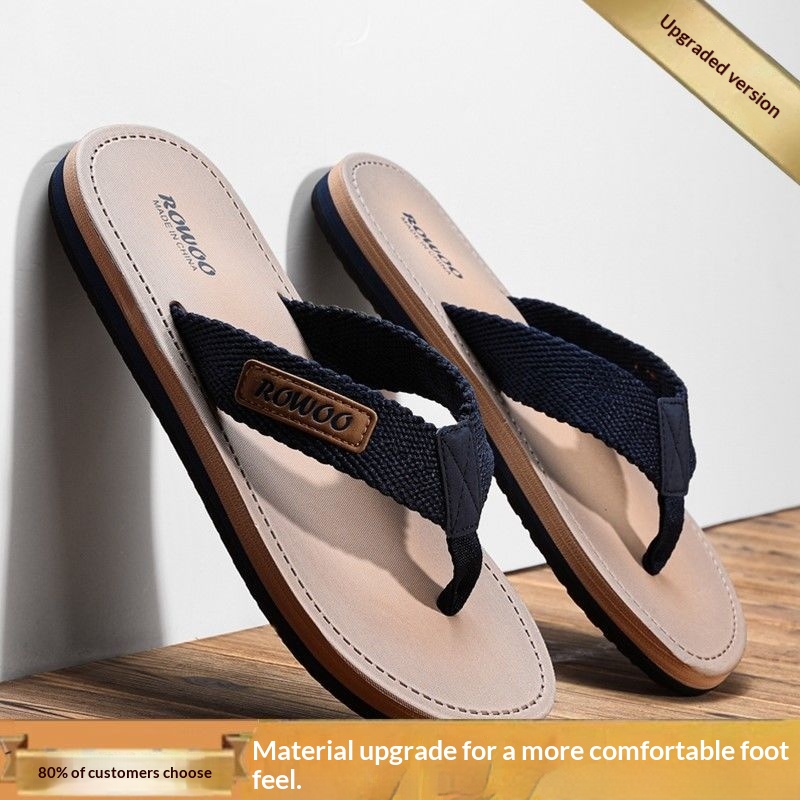 Mens Stylish Non-slip Fabric-strapped Beach Sandals For Outdoor Wear