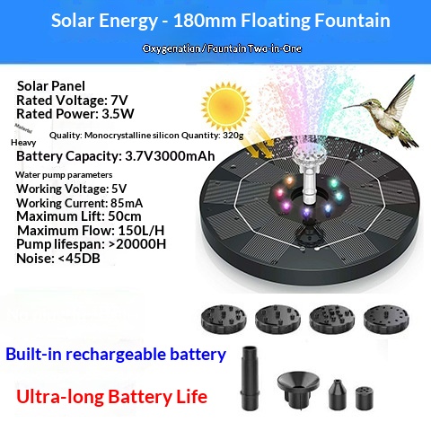 Split Solar Fountain For Outdoor Gardens