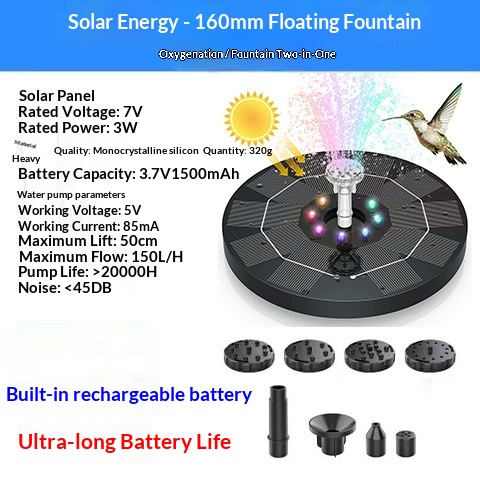 Split Solar Fountain For Outdoor Gardens
