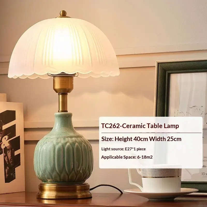 European-style Table Lamp With A Vintage, Rustic