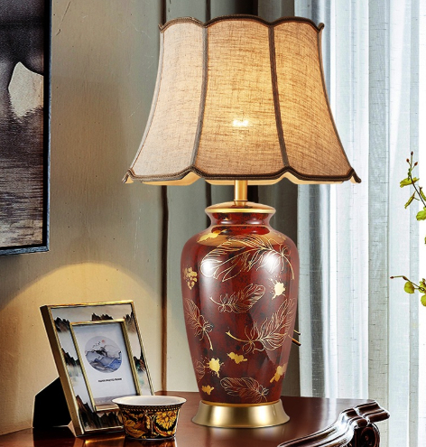 Table Lamp Bedroom Study Bedside Hotel Desk Reading Lamp Simple Villa Painted Creative Lamp