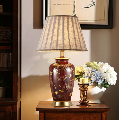 Table Lamp Bedroom Study Bedside Hotel Desk Reading Lamp Simple Villa Painted Creative Lamp