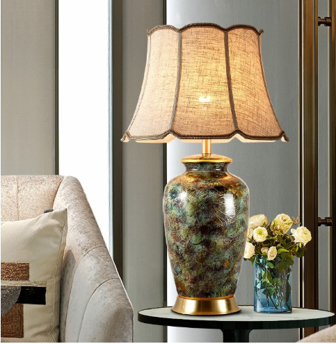 Table Lamp Bedroom Study Bedside Hotel Desk Reading Lamp Simple Villa Painted Creative Lamp