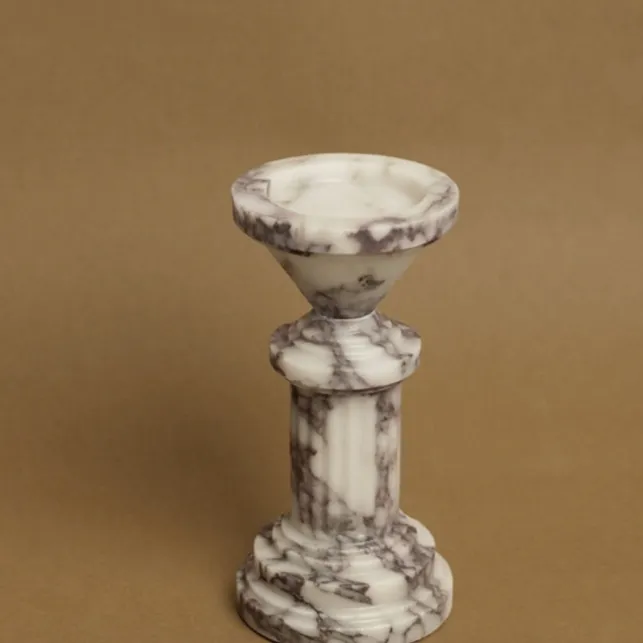 Modern Light-luxury Geometric Marble Column Candle Holder