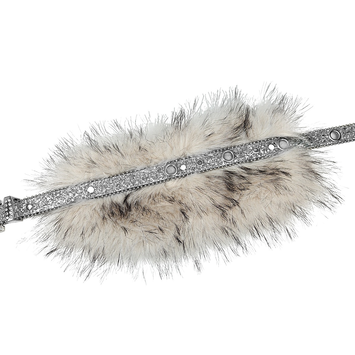 Punk Subculture Diamond-studded Personalized Fur-decorated Sequin Belt