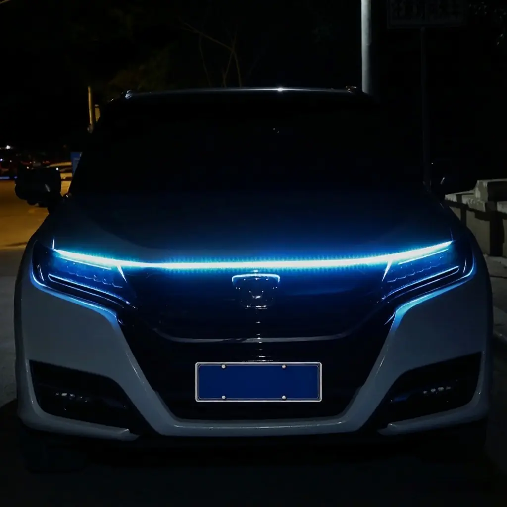 Highlight Start Up Scan Daytime Running Lights For Cars Dynamic LED Hood Light Bar