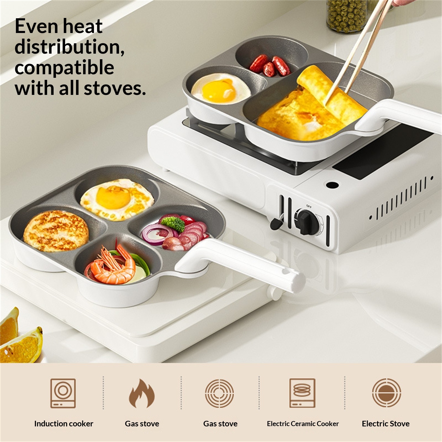 Titanium Ceramic Three-in-one Breakfast Pot