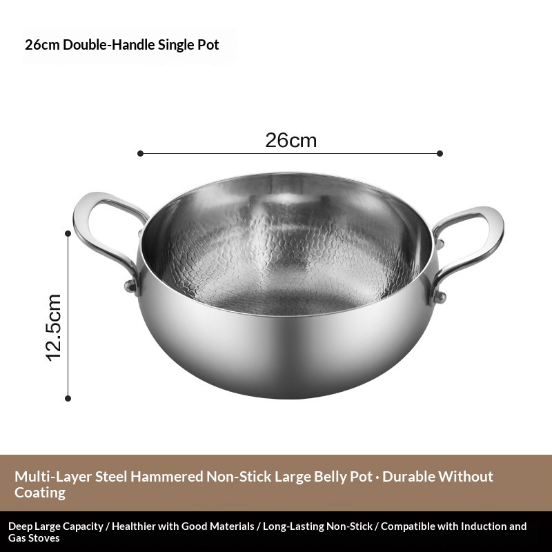 Thickened Multi-Layer Steel Hammered Titanium Wok