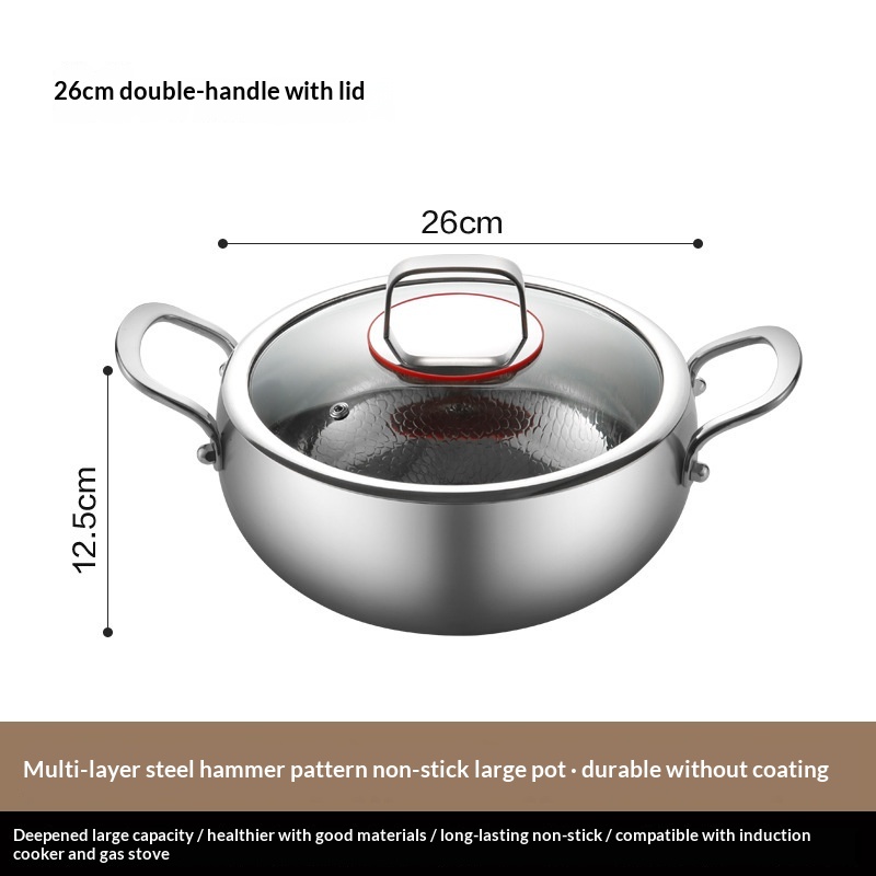 Thickened Multi-Layer Steel Hammered Titanium Wok