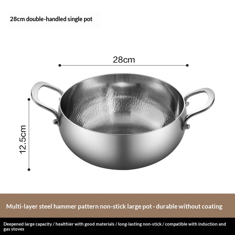 Thickened Multi-Layer Steel Hammered Titanium Wok