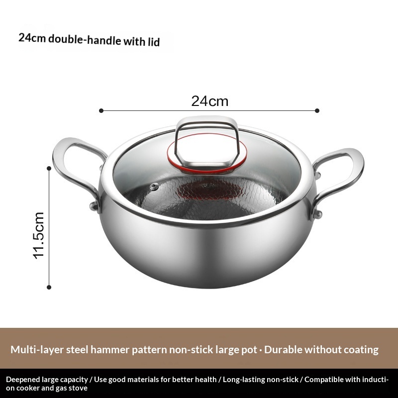 Thickened Multi-Layer Steel Hammered Titanium Wok