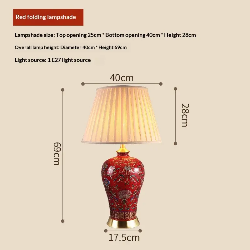 American-style Ceramic Bedside Lamp For The Bedroom New Chinese-style Floor Lamp For The Living Room