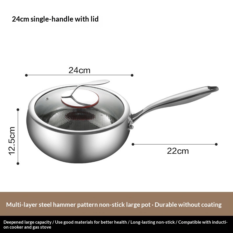 Thickened Multi-Layer Steel Hammered Titanium Wok