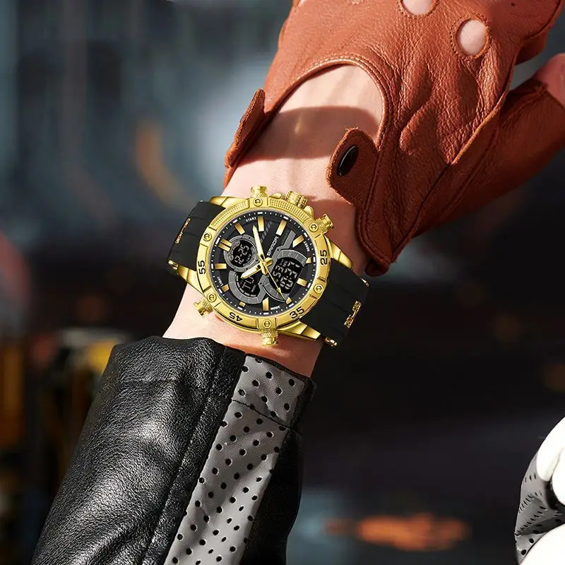 Multifunctional Mens Electronic Watch Waterproof, Luminous, With Alarm