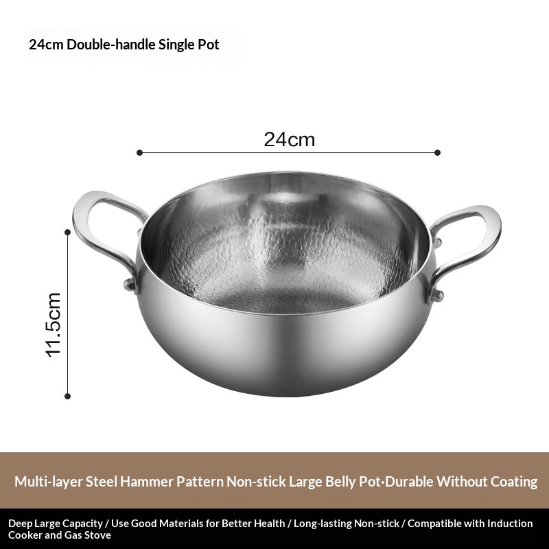 Thickened Multi-Layer Steel Hammered Titanium Wok