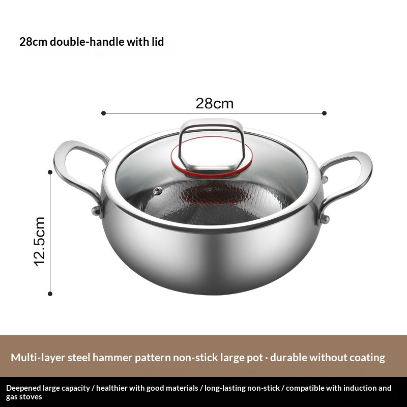 Thickened Multi-Layer Steel Hammered Titanium Wok