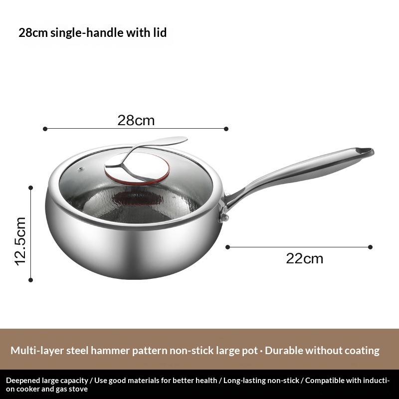 Thickened Multi-Layer Steel Hammered Titanium Wok