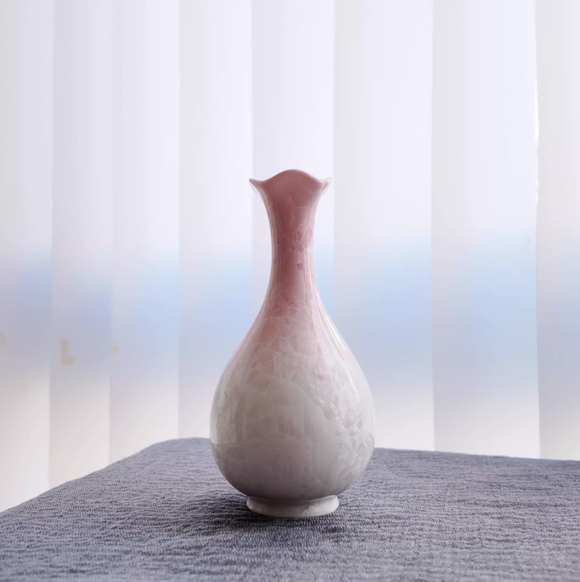 Minimalist Modern Kiln-Changed Crystalline Glazed Ceramic Vase