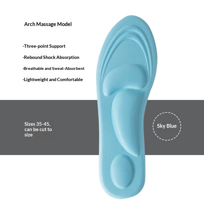 5D Arch-supporting High-elasticity Shock-absorbing Breathable And Sweat-wicking Insoles For Men And Women