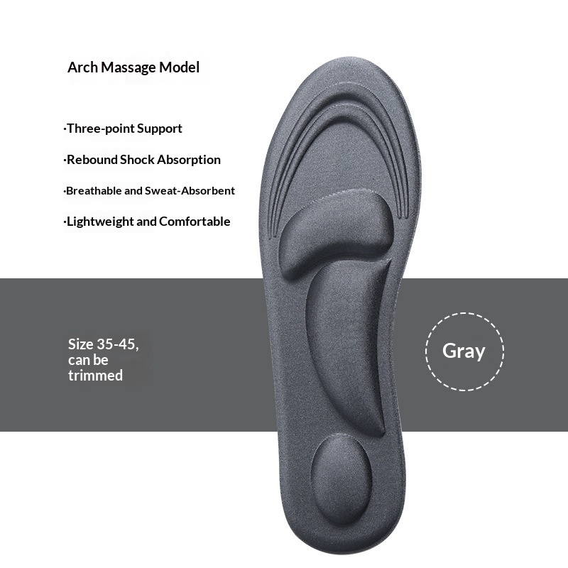 5D Arch-supporting High-elasticity Shock-absorbing Breathable And Sweat-wicking Insoles For Men And Women