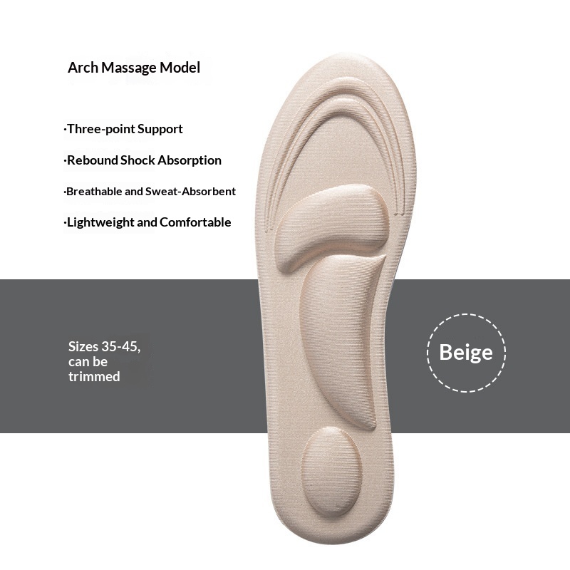 5D Arch-supporting High-elasticity Shock-absorbing Breathable And Sweat-wicking Insoles For Men And Women