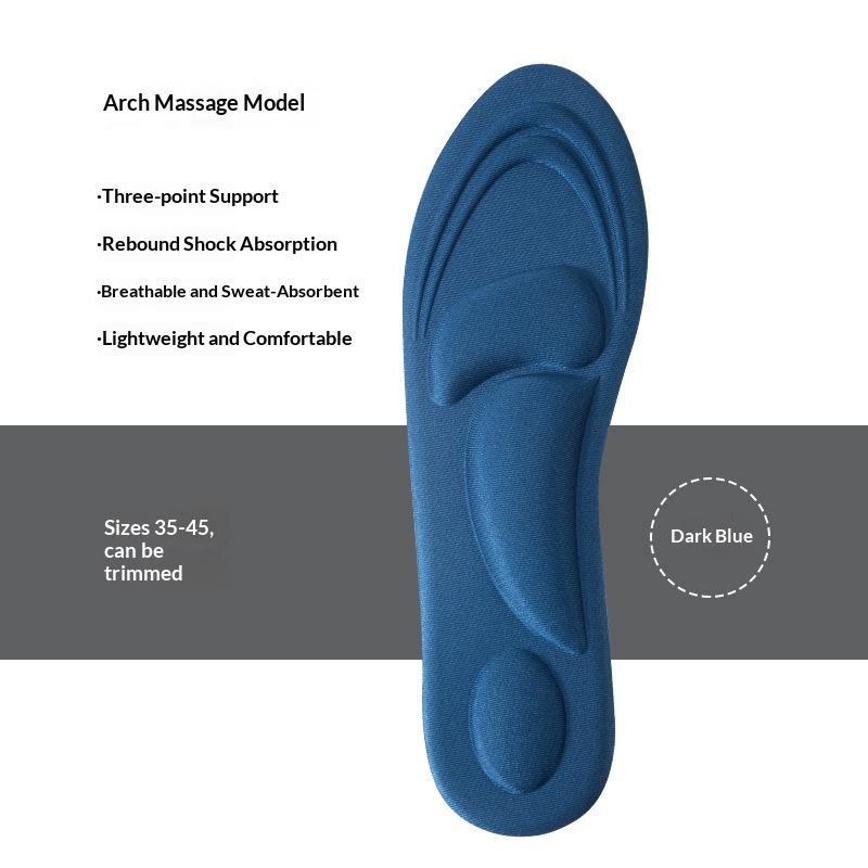 5D Arch-supporting High-elasticity Shock-absorbing Breathable And Sweat-wicking Insoles For Men And Women