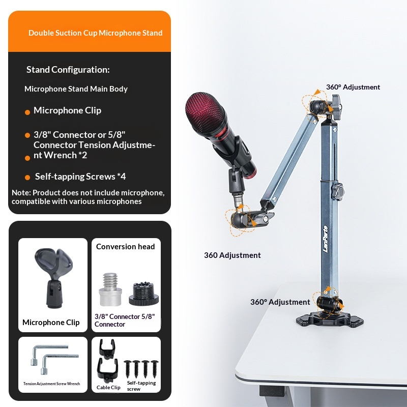 Lamptek Heavy-duty Microphone Boom Arm With Adjustable Extension