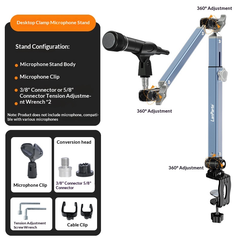 Lamptek Heavy-duty Microphone Boom Arm With Adjustable Extension