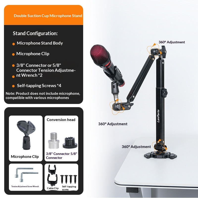 Lamptek Heavy-duty Microphone Boom Arm With Adjustable Extension