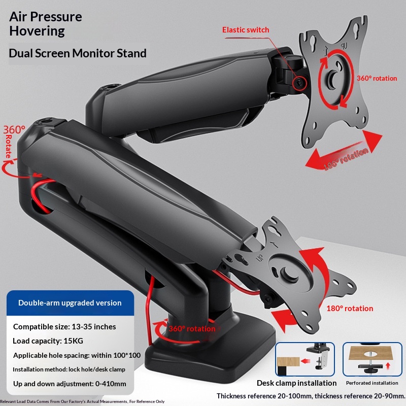 Monitor Computer Stand With Mechanical Arm And Desktop Rotation