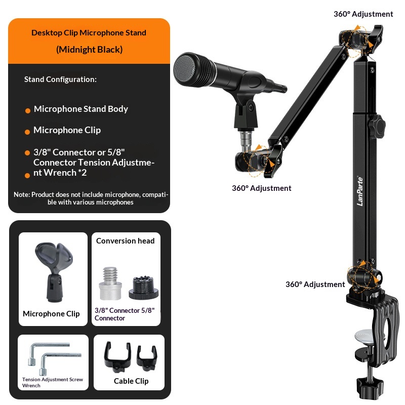 Lamptek Heavy-duty Microphone Boom Arm With Adjustable Extension