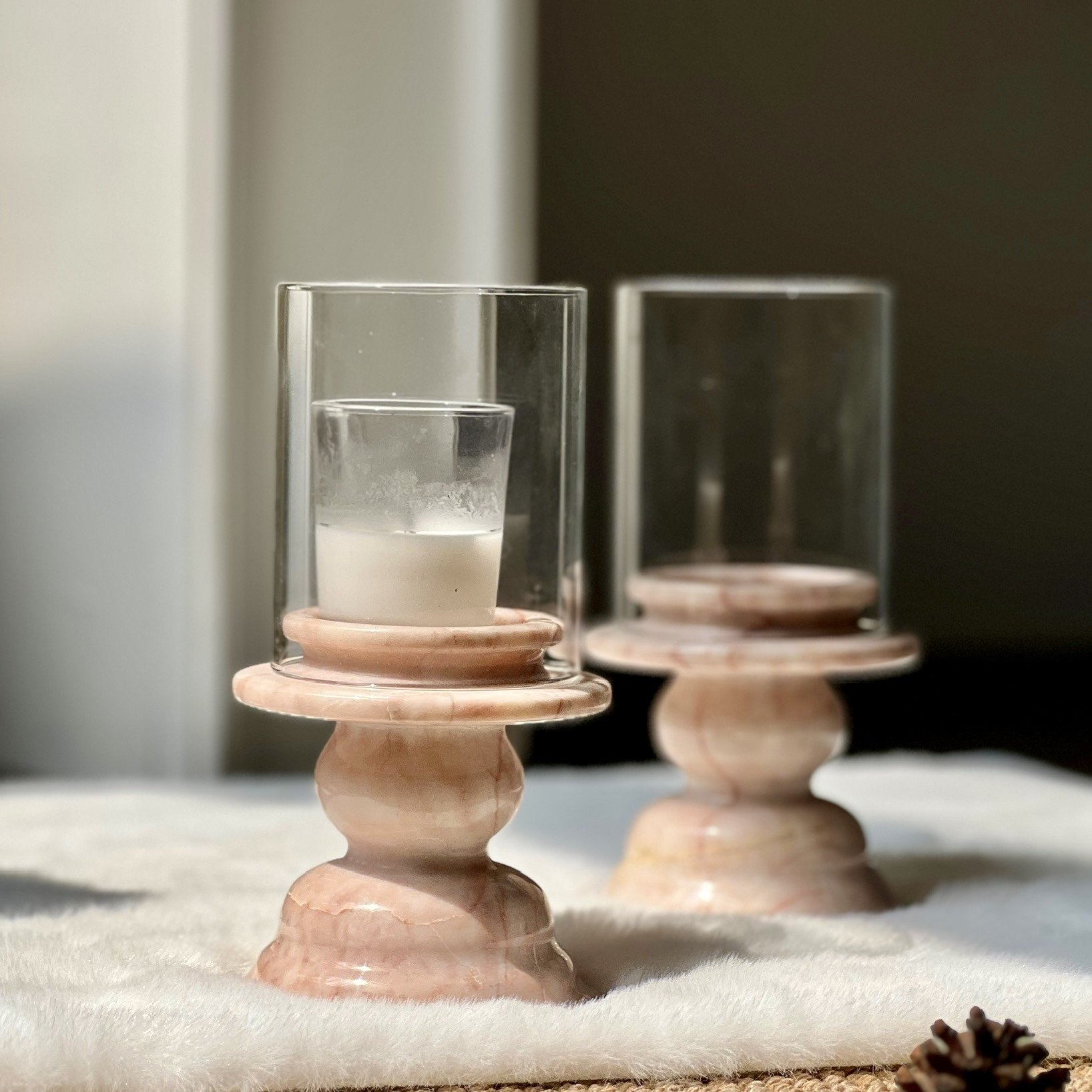 Modern Minimalist Marble Candle Holder Decor