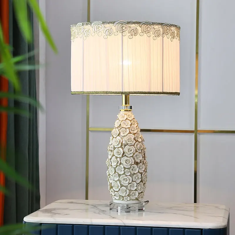 European-style Living Roomstudy Rose-gold-trimmed Remote-controlled Ceramic Table