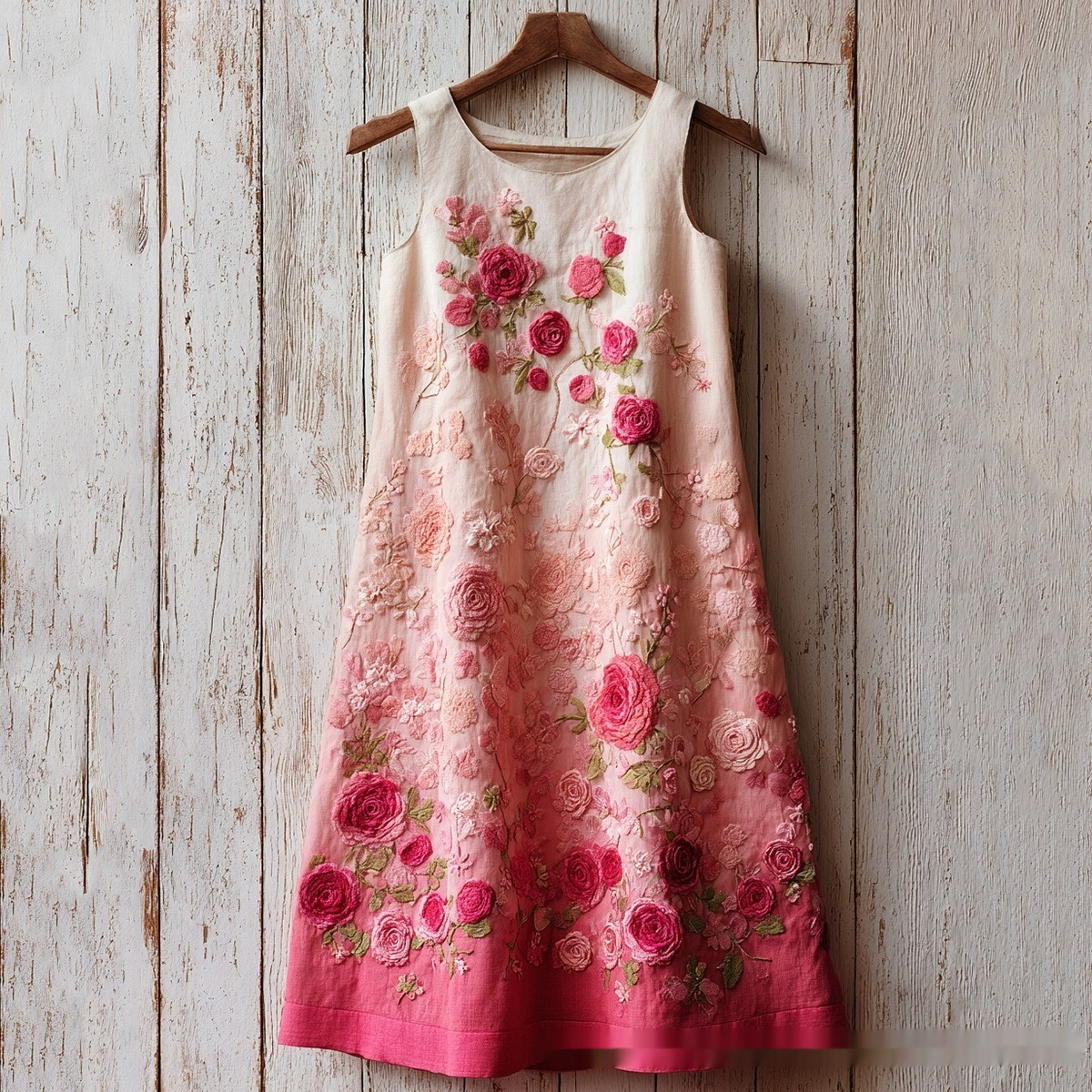 Womens Sleeveless V-Neck 3D Printed Dress