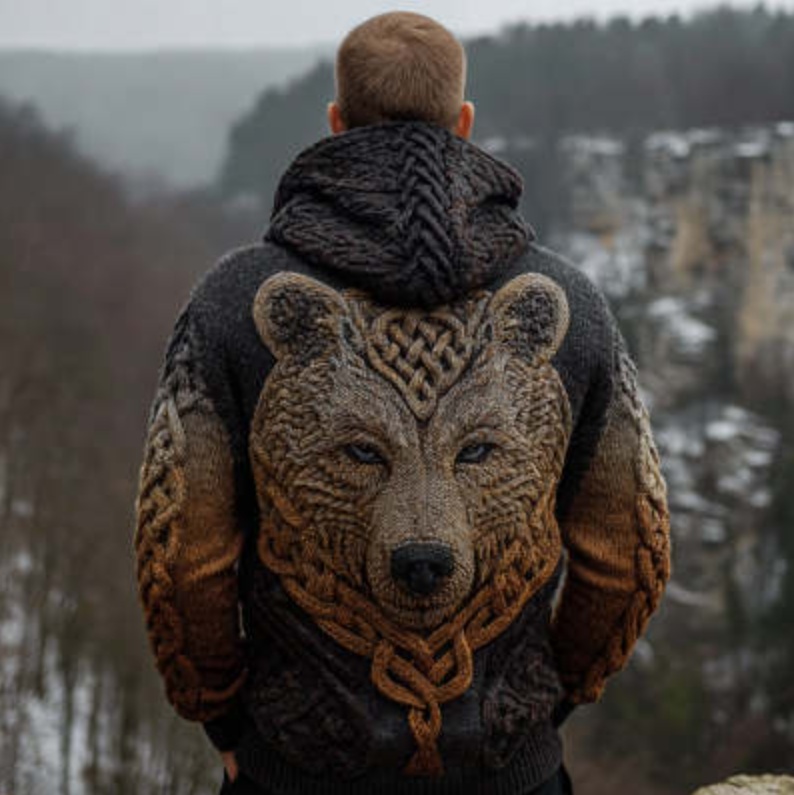 Mens Casual Printed Hoodie With No Pockets