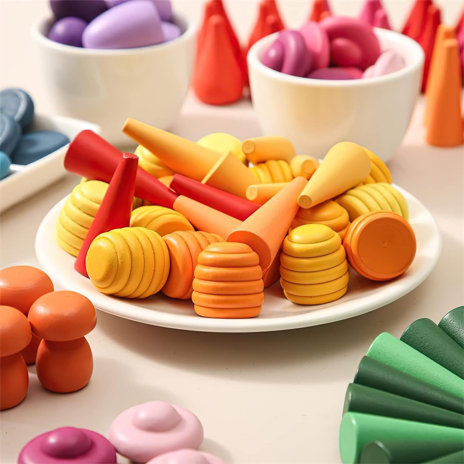 Bestselling Wooden Stacking Toy For Kids Rainbow Building Blocks For Creative Assembly