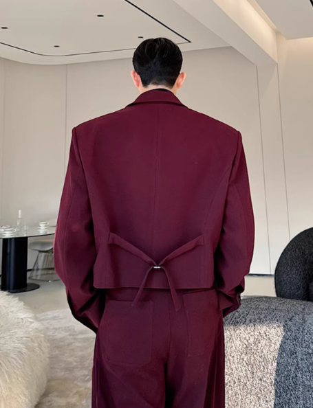 Two Piece Retro Thick Short Casual Suit Set For Niche Designers