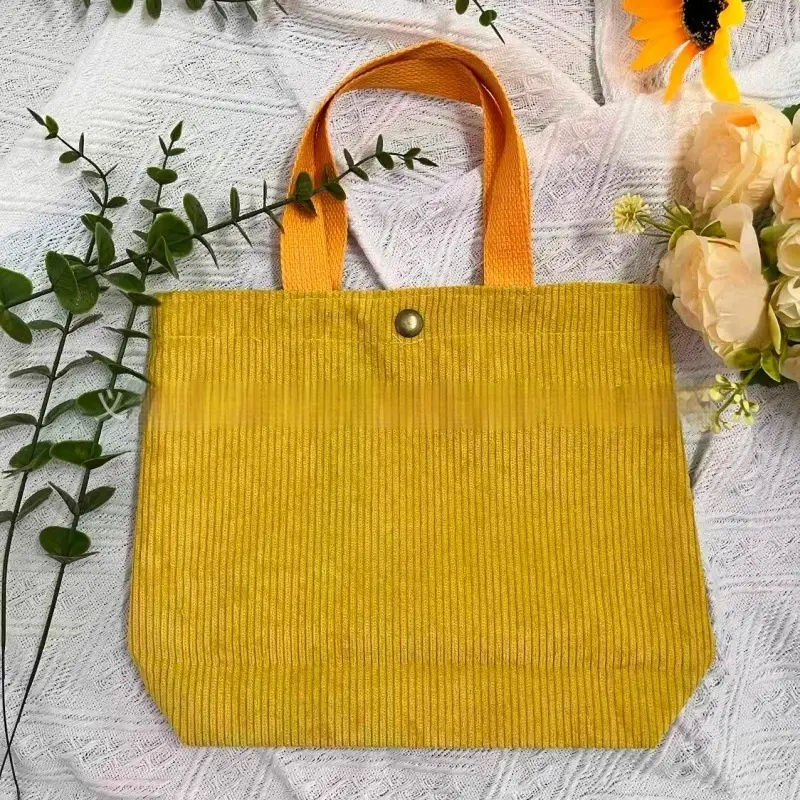 Rough-yarn Minimalist-style Tote With Double-sided Prints A Versatile High-capacity Womens Canvas Bag