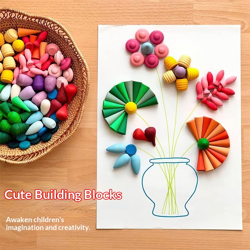 Bestselling Wooden Stacking Toy For Kids Rainbow Building Blocks For Creative Assembly