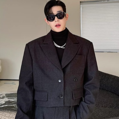 Two Piece Retro Thick Short Casual Suit Set For Niche Designers