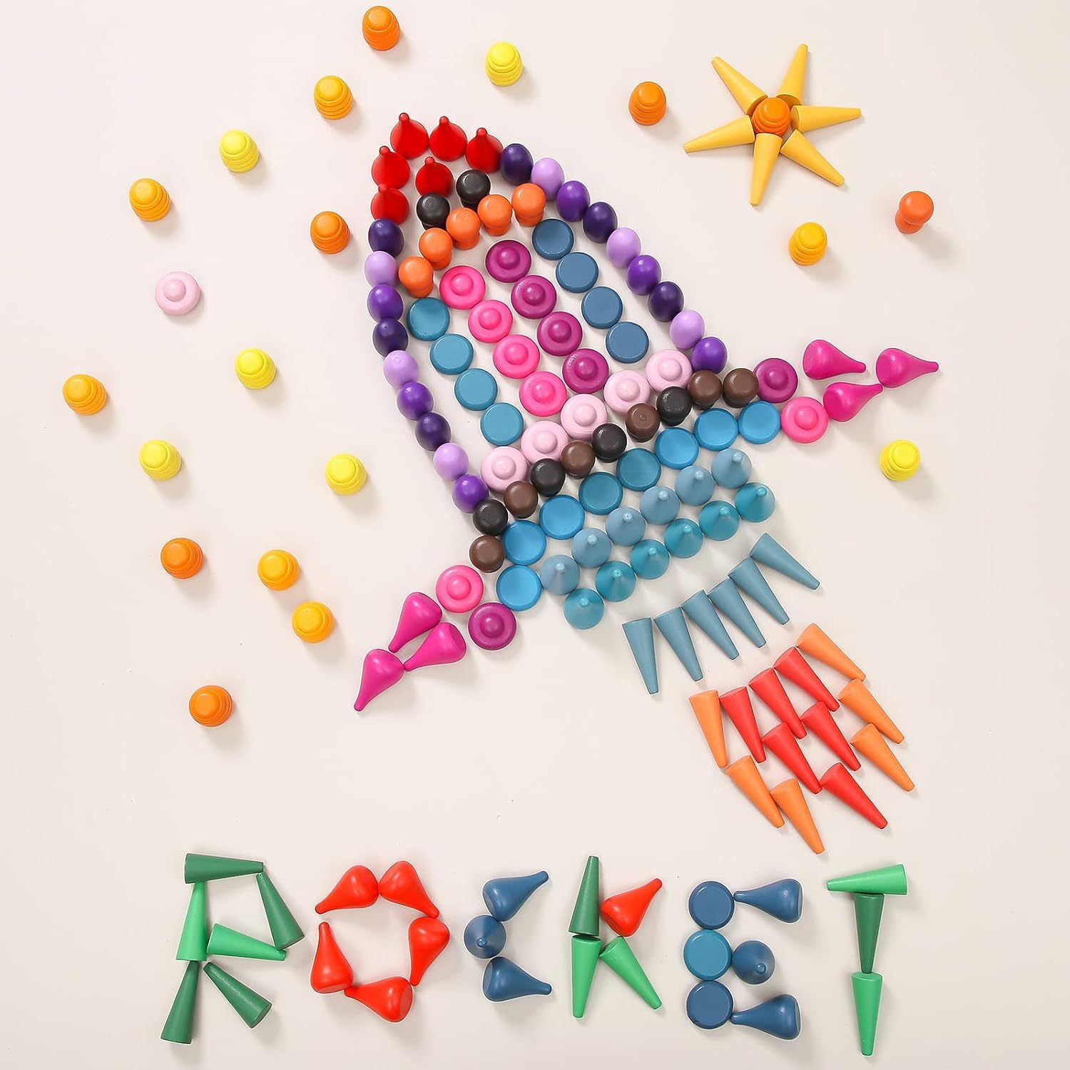 Bestselling Wooden Stacking Toy For Kids Rainbow Building Blocks For Creative Assembly