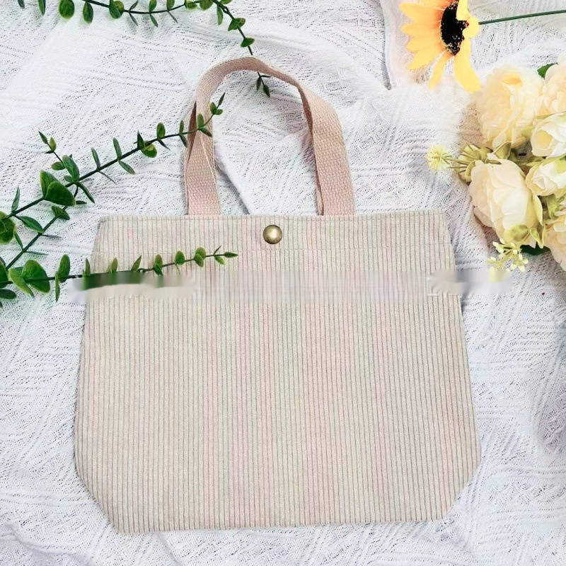 Rough-yarn Minimalist-style Tote With Double-sided Prints A Versatile High-capacity Womens Canvas Bag