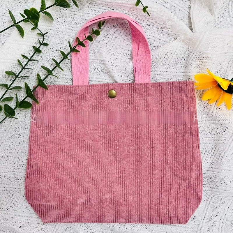 Rough-yarn Minimalist-style Tote With Double-sided Prints A Versatile High-capacity Womens Canvas Bag