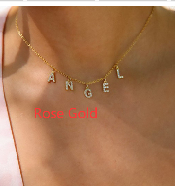 DIY Personalized Necklace With Zircon Letter Necklace